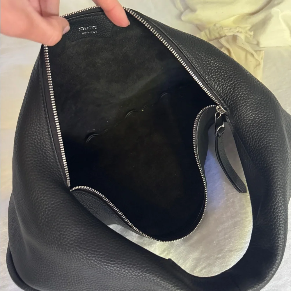 KHAITE Black Pebbled Leather Olivia Hobo Bag - Picture 6 of 6